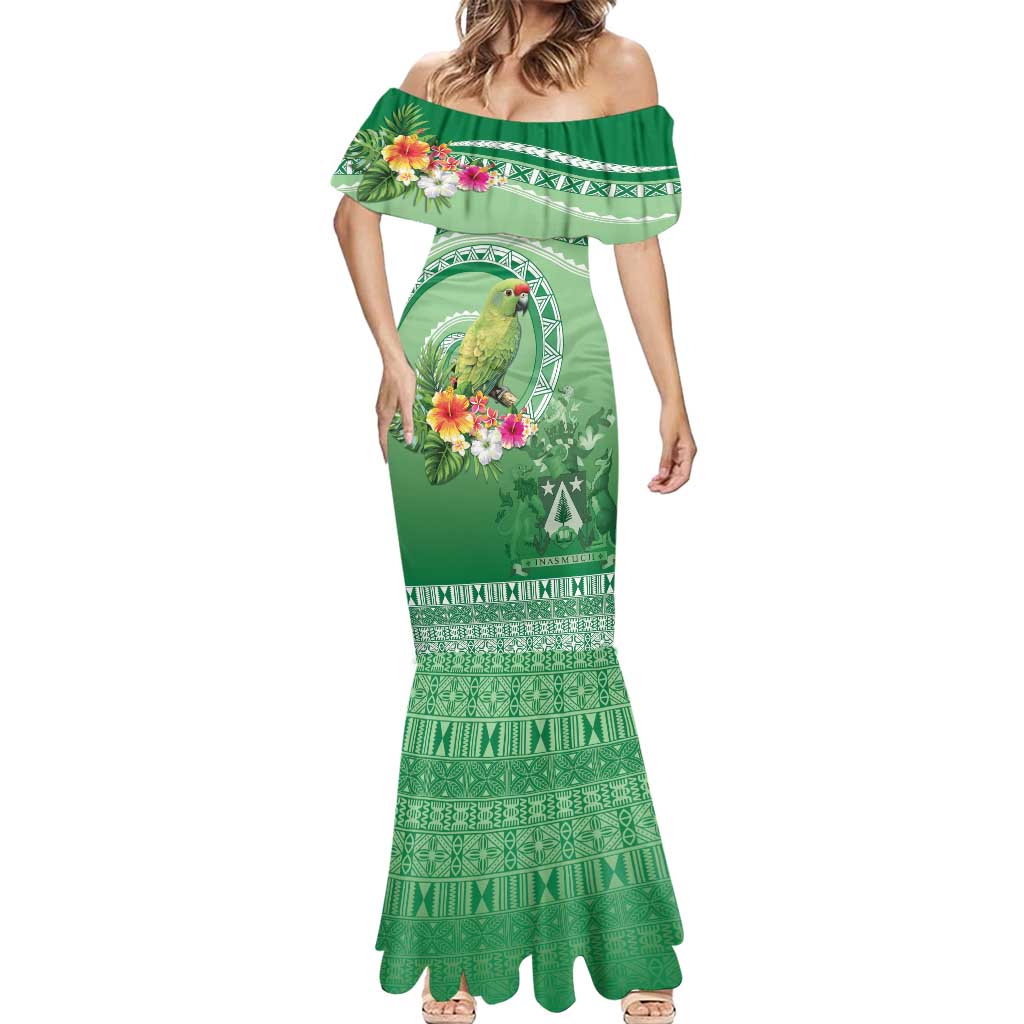 Norfolk Parakeet Tropical Mermaid Dress Norfolk Island Tribal Pattern