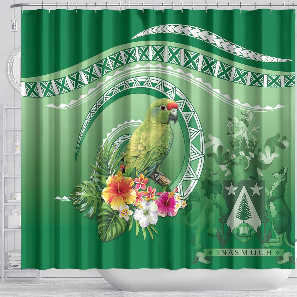 Norfolk Parakeet Tropical Shower Curtain Norfolk Island Tribal Pattern