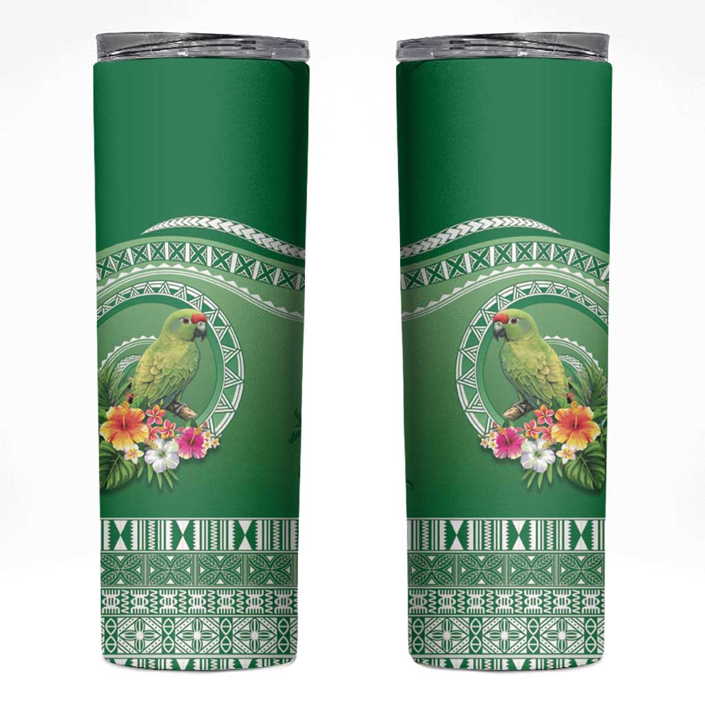 Norfolk Parakeet Tropical Skinny Tumbler Norfolk Island Tribal Pattern