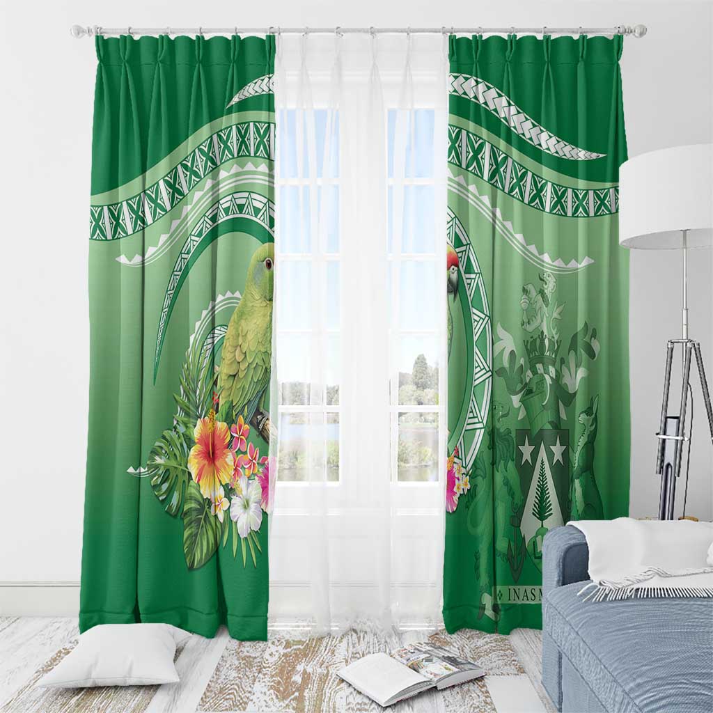 Norfolk Parakeet Tropical Window Curtain Norfolk Island Tribal Pattern