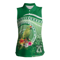 Norfolk Parakeet Tropical Women Sleeveless Polo Shirt Norfolk Island Tribal Pattern