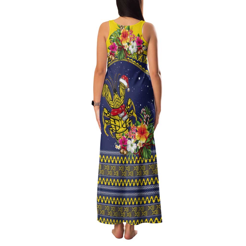 Monuina e Kilisimasi Niue Christmas Tank Maxi Dress Niuean Tribal Pattern