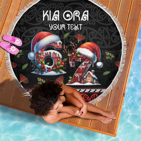 Aotearoa Six Seven Personalized Beach Blanket New Zealand Funny Christmas - Polynesian Pride