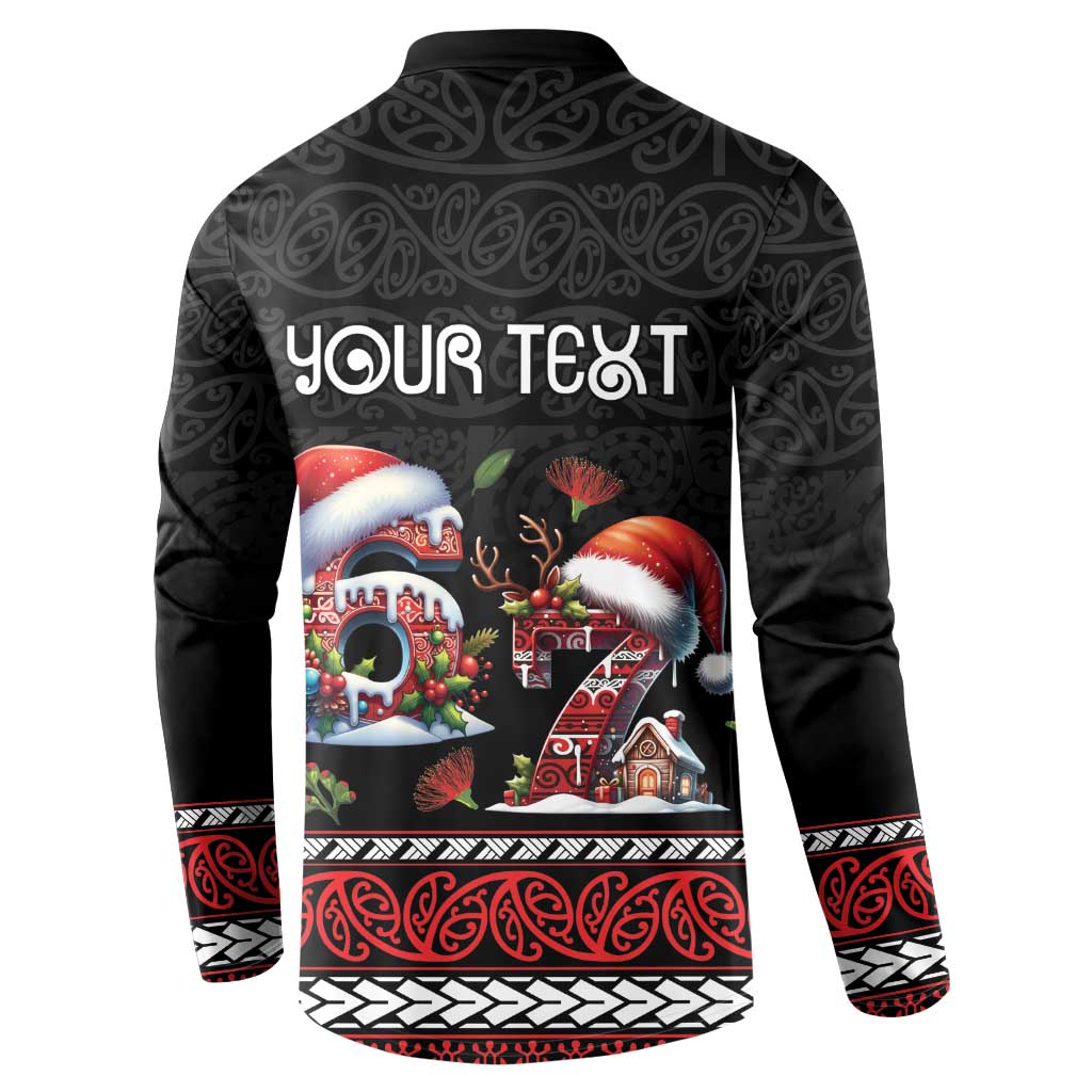Aotearoa Six Seven Personalized Button Sweatshirt New Zealand Funny Christmas - Polynesian Pride