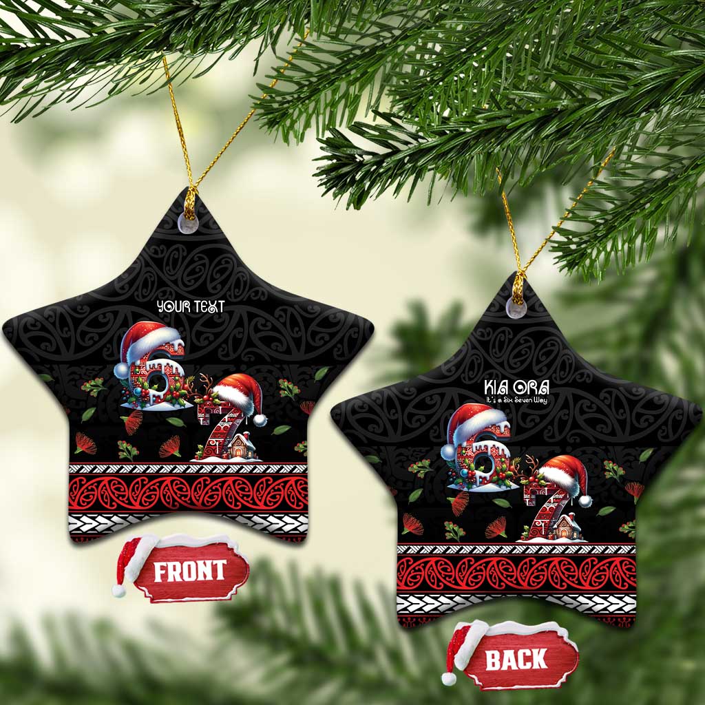 Aotearoa Six Seven Personalized Ceramic Ornament New Zealand Funny Christmas - Polynesian Pride