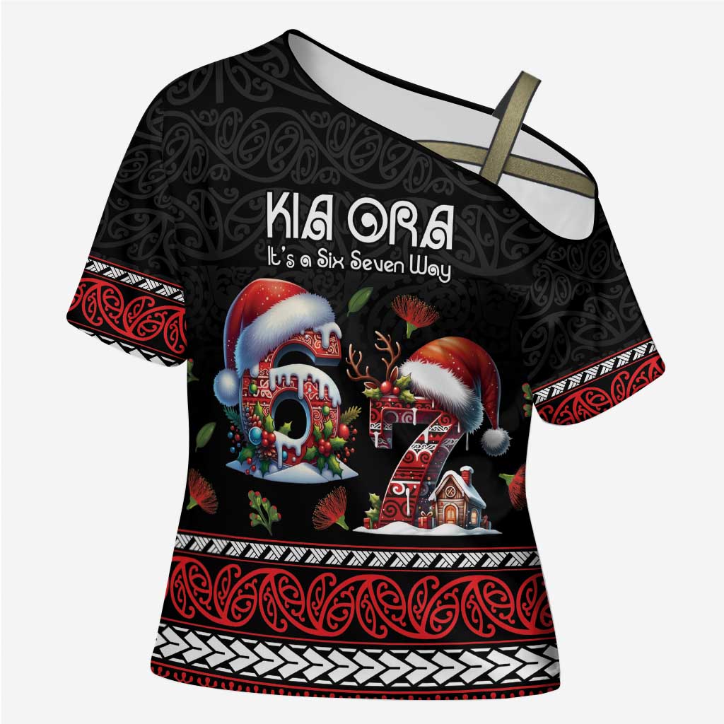 Aotearoa Six Seven Personalized Cross Shoulder Shirt New Zealand Funny Christmas - Polynesian Pride