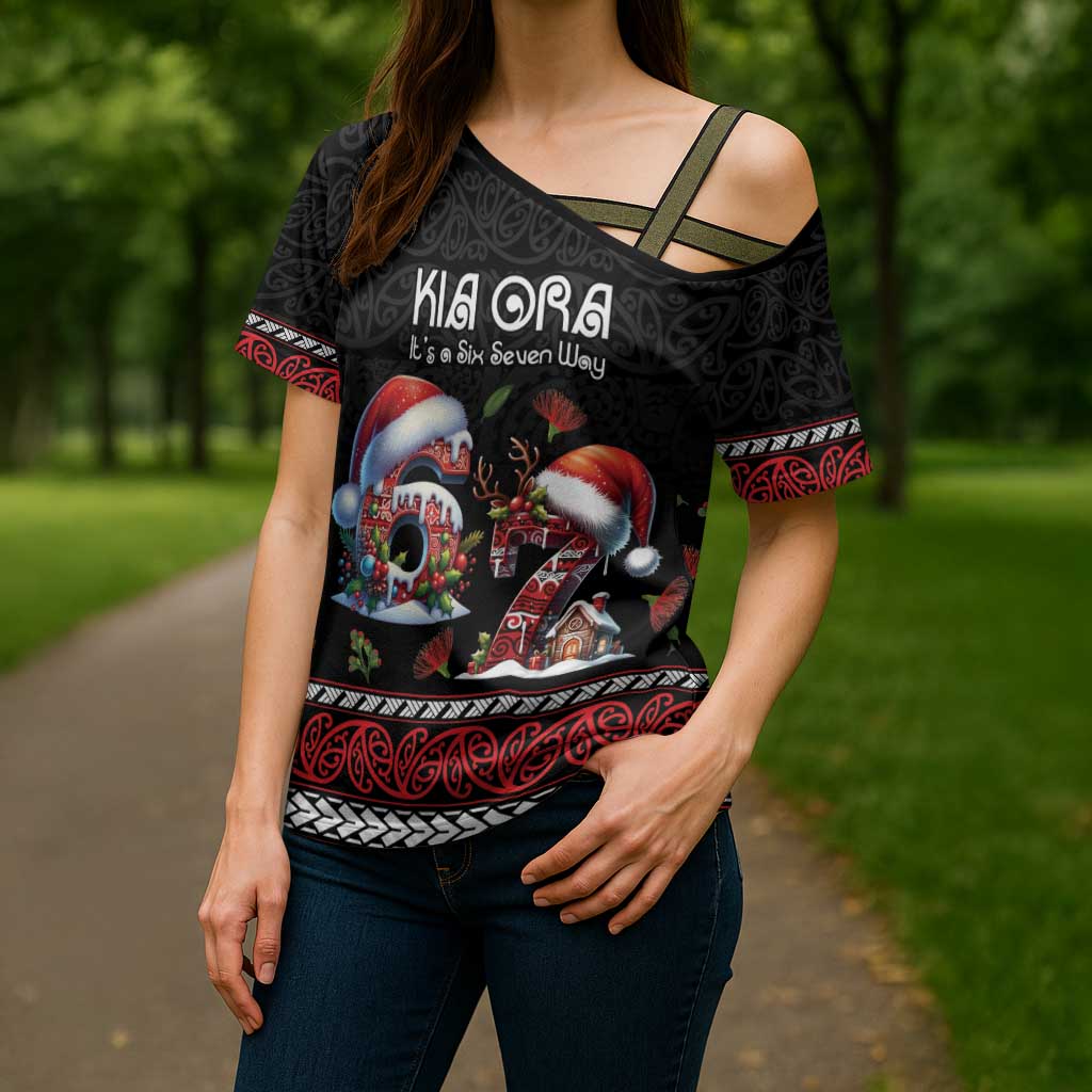 Aotearoa Six Seven Personalized Cross Shoulder Shirt New Zealand Funny Christmas - Polynesian Pride