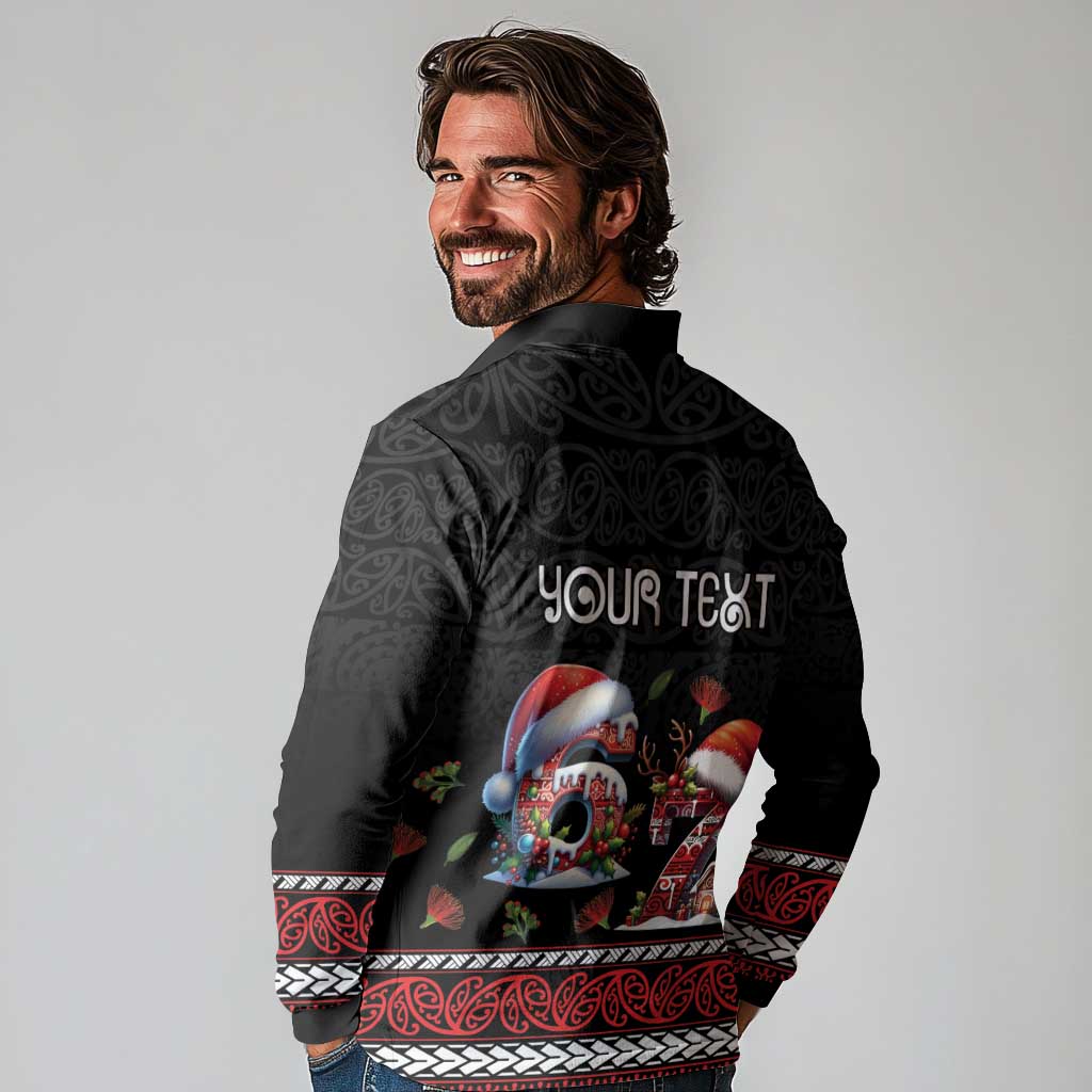 Aotearoa Six Seven Personalized Long Sleeve Polo Shirt New Zealand Funny Christmas LT9 - Polynesian Pride