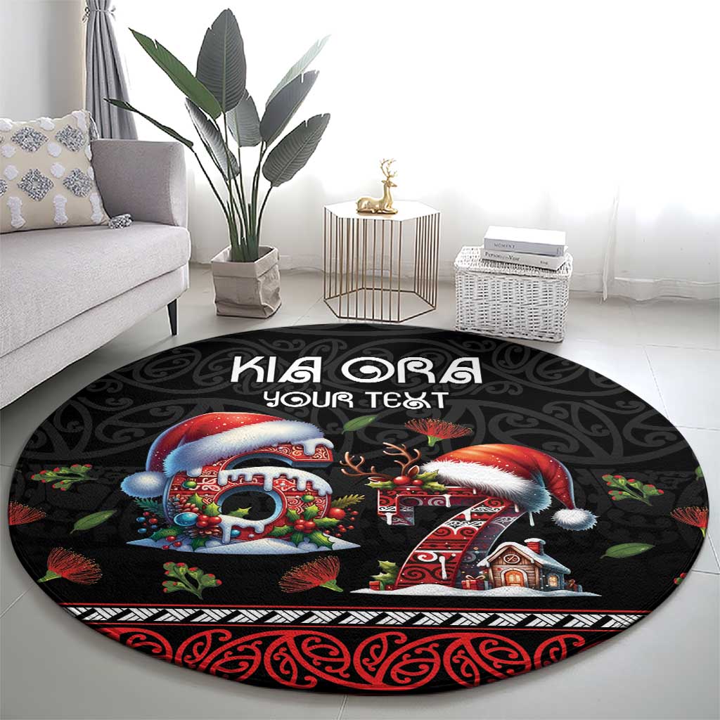 Aotearoa Six Seven Personalized Round Carpet New Zealand Funny Christmas - Polynesian Pride