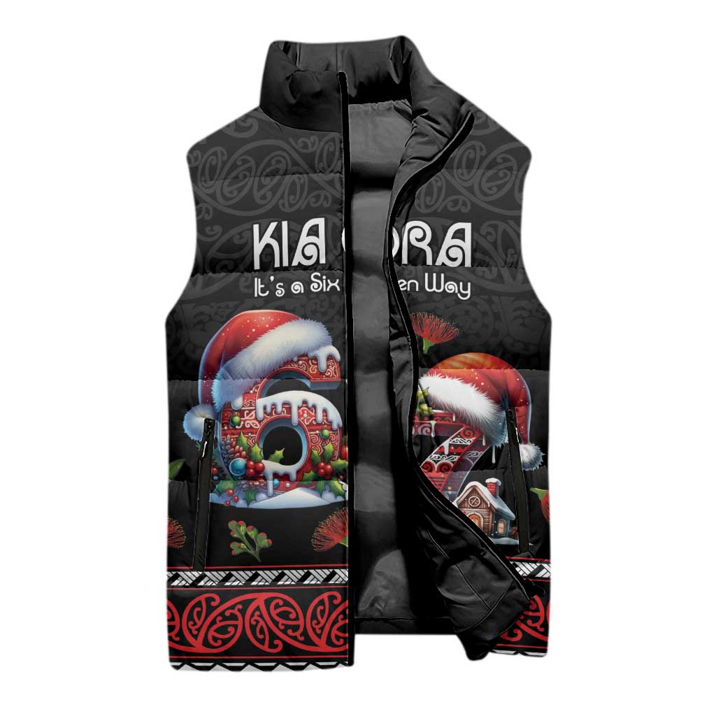Aotearoa Six Seven Personalized Sleeveless Puffer Jacket New Zealand Funny Christmas LT9 - Polynesian Pride