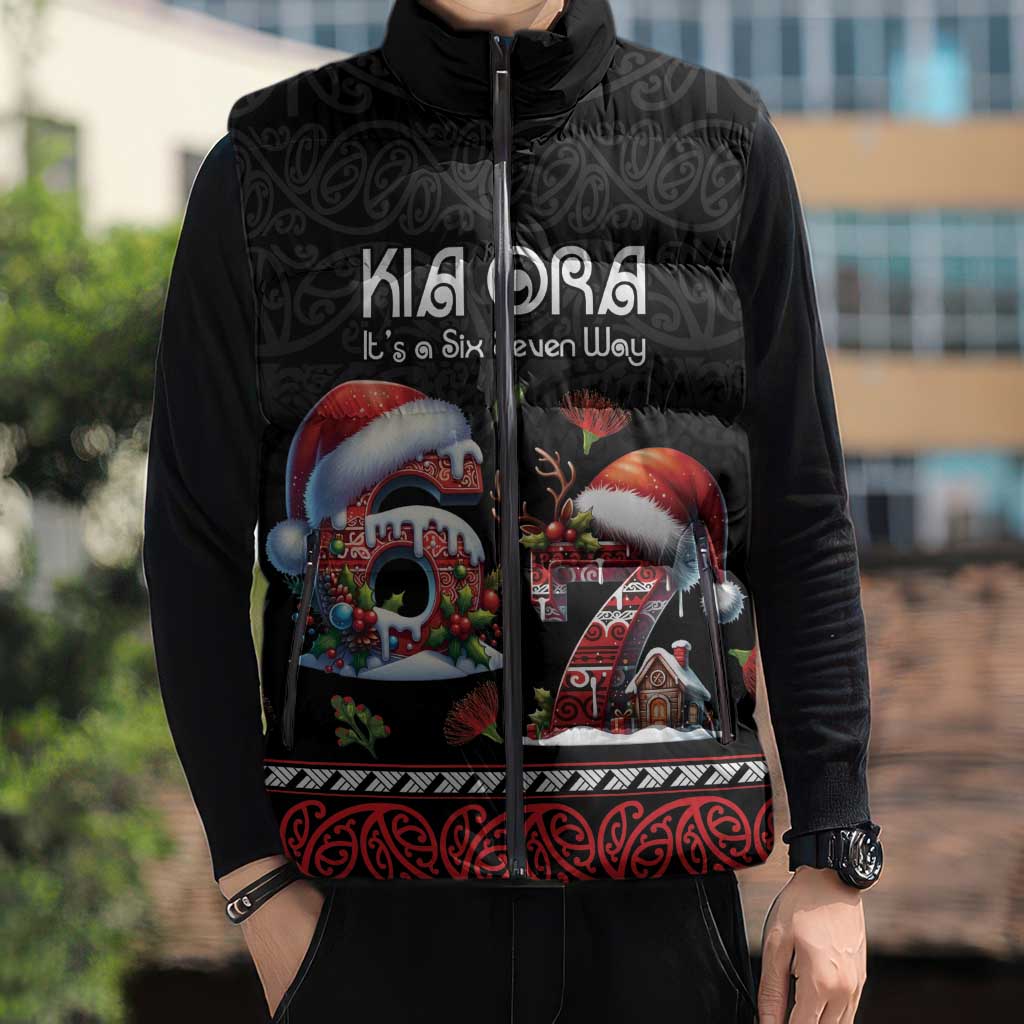 Aotearoa Six Seven Personalized Sleeveless Puffer Jacket New Zealand Funny Christmas LT9 - Polynesian Pride