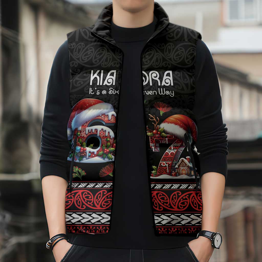 Aotearoa Six Seven Personalized Sleeveless Puffer Jacket New Zealand Funny Christmas LT9 - Polynesian Pride