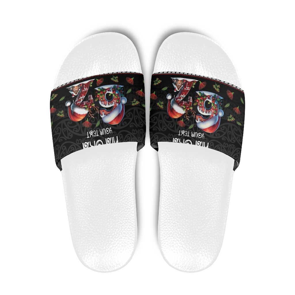 Aotearoa Six Seven Personalized Slide Sandals New Zealand Funny Christmas - Polynesian Pride
