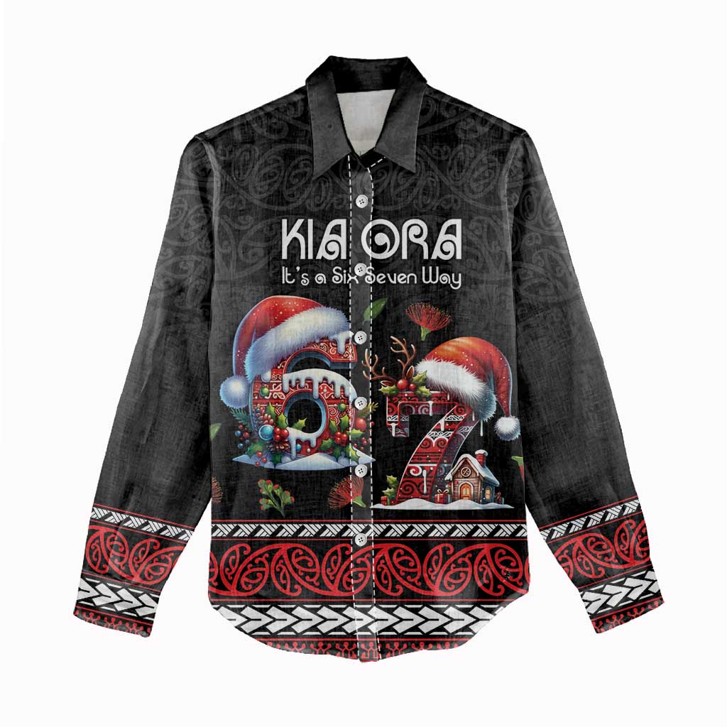 Aotearoa Six Seven Personalized Women Casual Shirt New Zealand Funny Christmas - Polynesian Pride