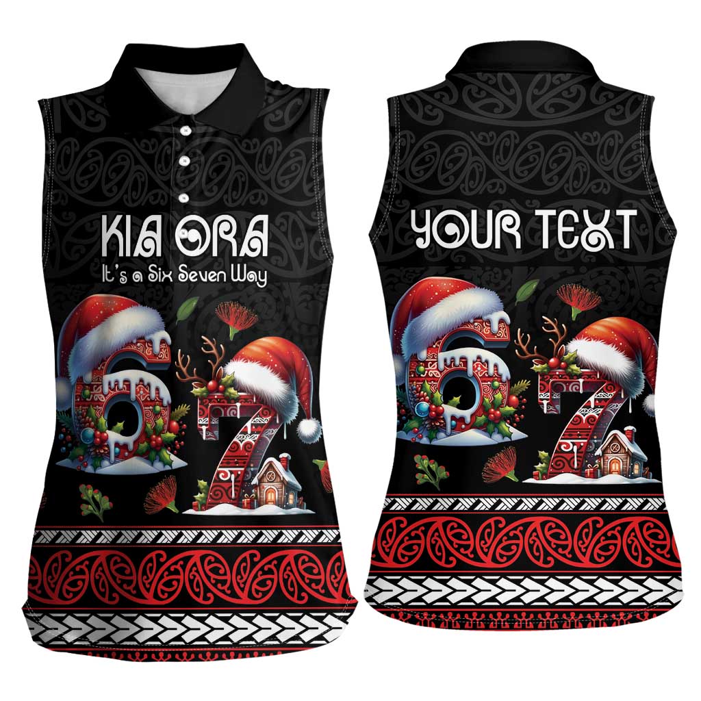 Aotearoa Six Seven Personalized Women Sleeveless Polo Shirt New Zealand Funny Christmas LT9 - Polynesian Pride
