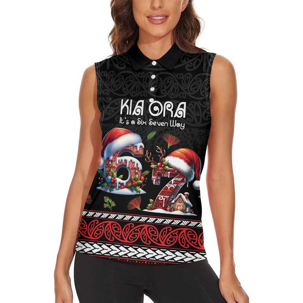 Aotearoa Six Seven Personalized Women Sleeveless Polo Shirt New Zealand Funny Christmas LT9 - Polynesian Pride