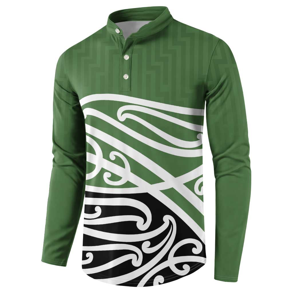Green Fern New Zealand Kowhai Ngutukak Button Sweatshirt LT9 - Polynesian Pride