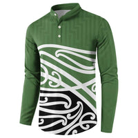 Green Fern New Zealand Kowhai Ngutukak Button Sweatshirt LT9 - Polynesian Pride
