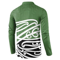 Green Fern New Zealand Kowhai Ngutukak Button Sweatshirt LT9 - Polynesian Pride