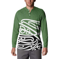 Green Fern New Zealand Kowhai Ngutukak Button Sweatshirt LT9 - Polynesian Pride