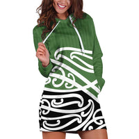 Green Fern New Zealand Kowhai Ngutukak Hoodie Dress - Polynesian Pride