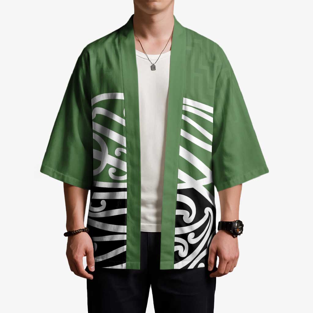 Green Fern New Zealand Kowhai Ngutukak Kimono - Polynesian Pride