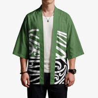 Green Fern New Zealand Kowhai Ngutukak Kimono - Polynesian Pride