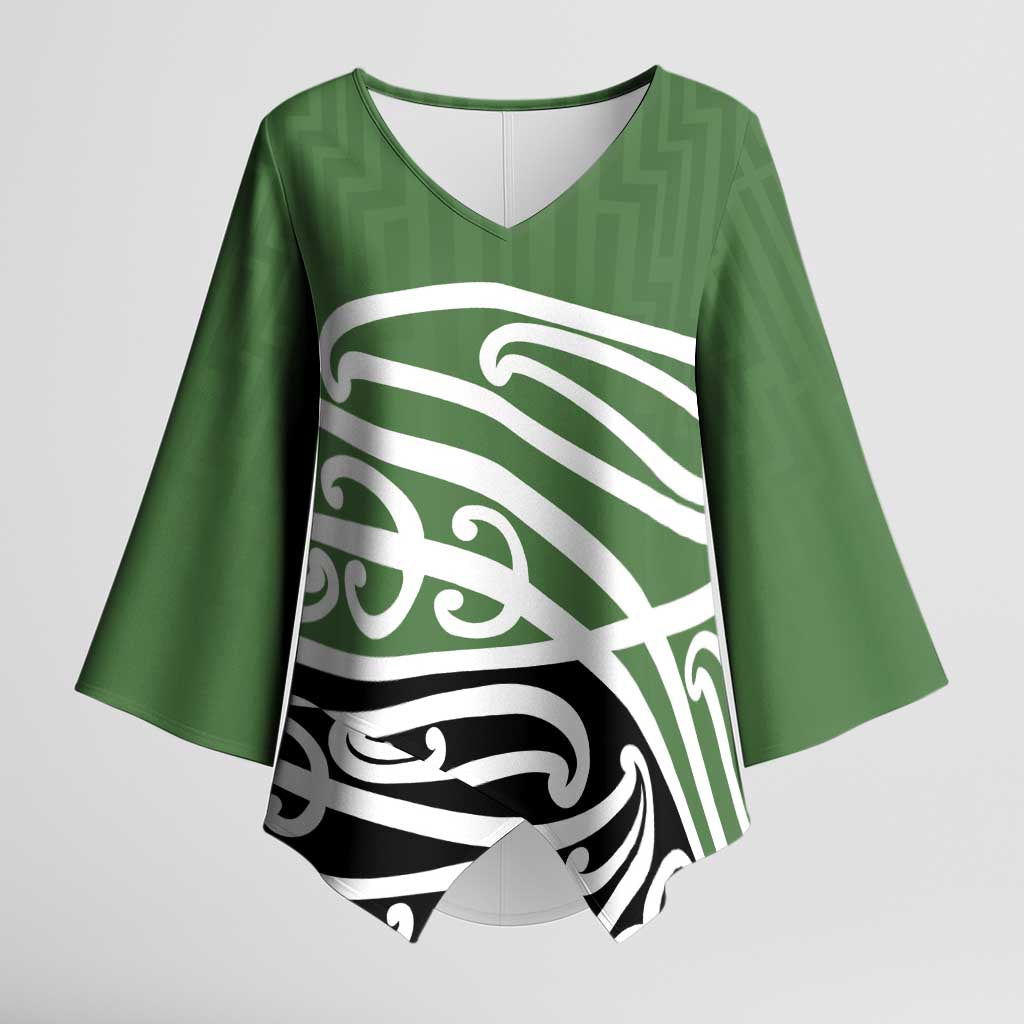 Green Fern New Zealand Kowhai Ngutukak Kimono Sleeve Blouse - Polynesian Pride