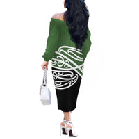 Green Fern New Zealand Kowhai Ngutukak Off The Shoulder Long Sleeve Dress - Polynesian Pride