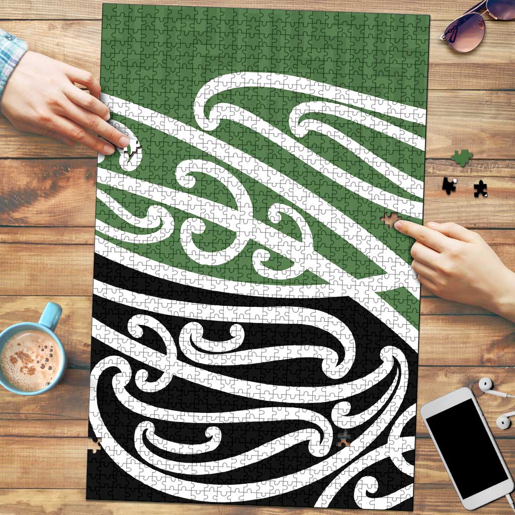 Green Fern New Zealand Kowhai Ngutukak Puzzle LT9 Green - Polynesian Pride