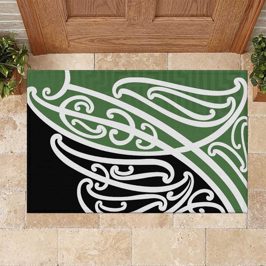 Green Fern New Zealand Kowhai Ngutukak Rubber Doormat LT9 Green - Polynesian Pride