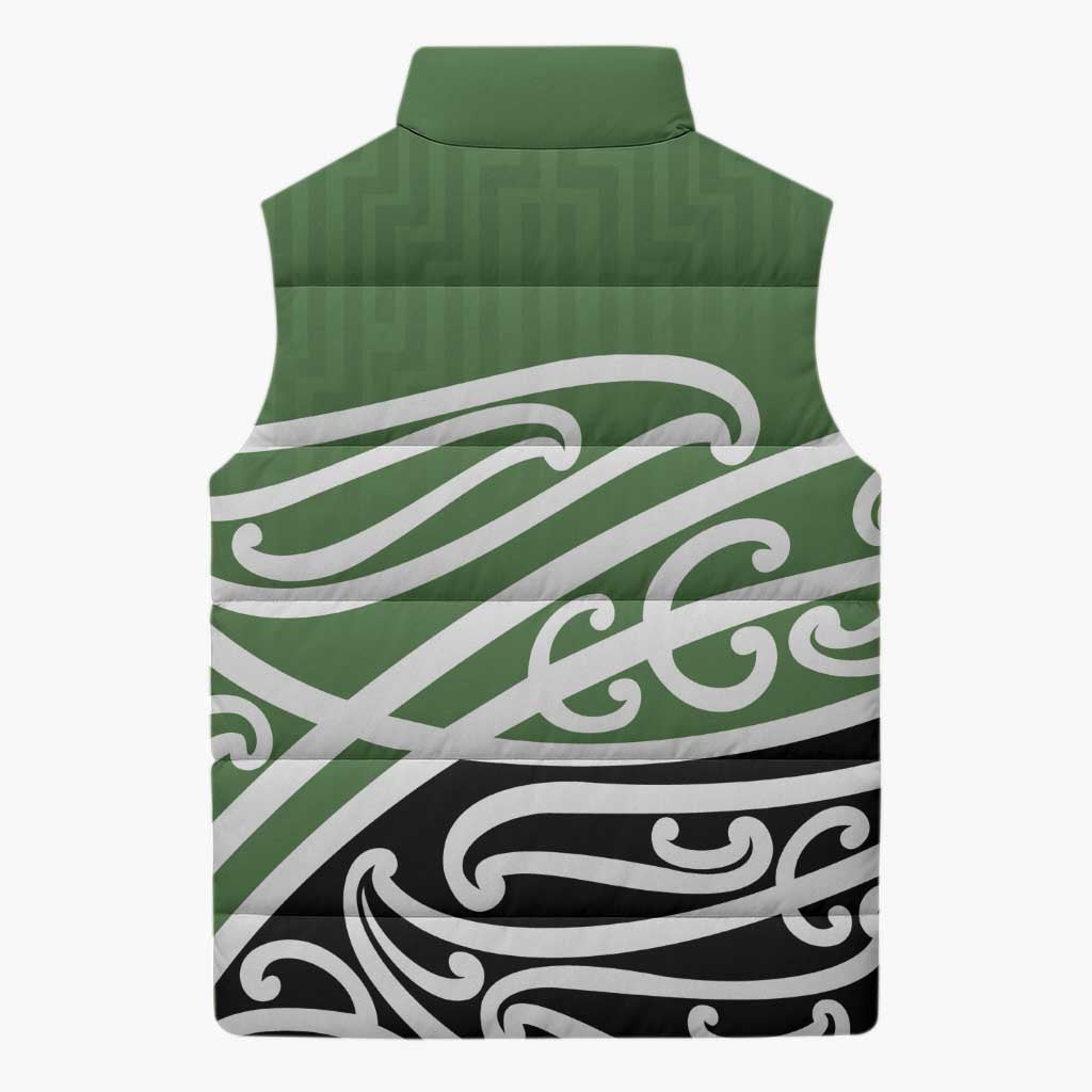 Green Fern New Zealand Kowhai Ngutukak Sleeveless Puffer Jacket LT9 - Polynesian Pride