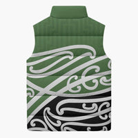 Green Fern New Zealand Kowhai Ngutukak Sleeveless Puffer Jacket LT9 - Polynesian Pride