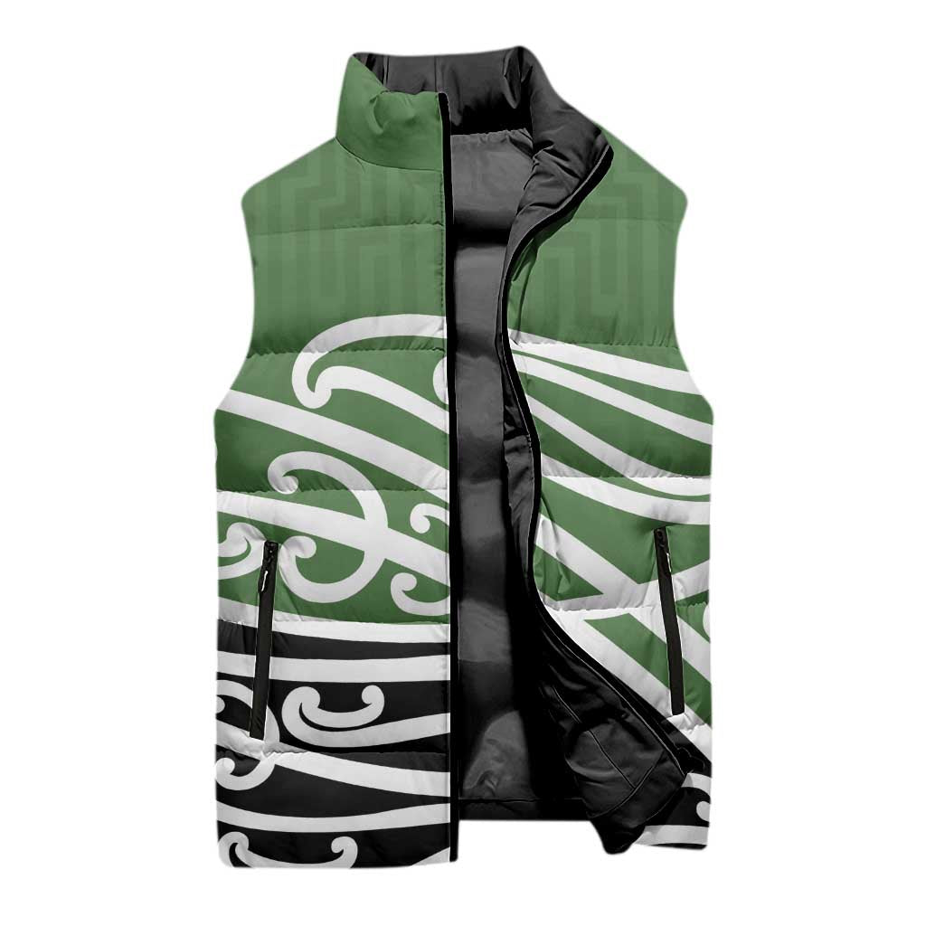 Green Fern New Zealand Kowhai Ngutukak Sleeveless Puffer Jacket LT9 - Polynesian Pride