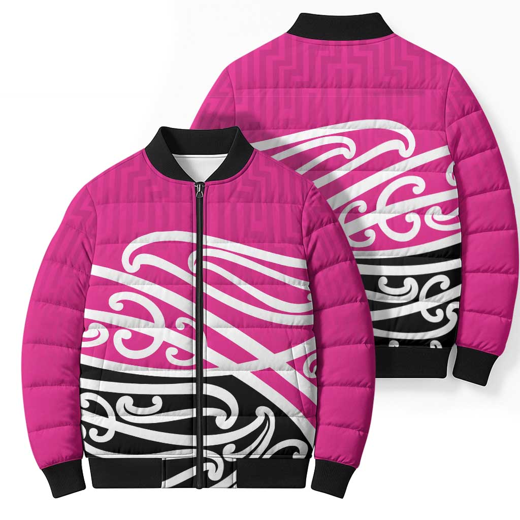 All Pink New Zealand Kowhai Ngutukak Bomber Puffer Jacket LT9 - Polynesian Pride