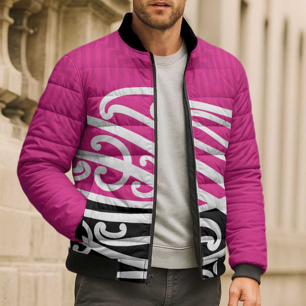 All Pink New Zealand Kowhai Ngutukak Bomber Puffer Jacket LT9 - Polynesian Pride