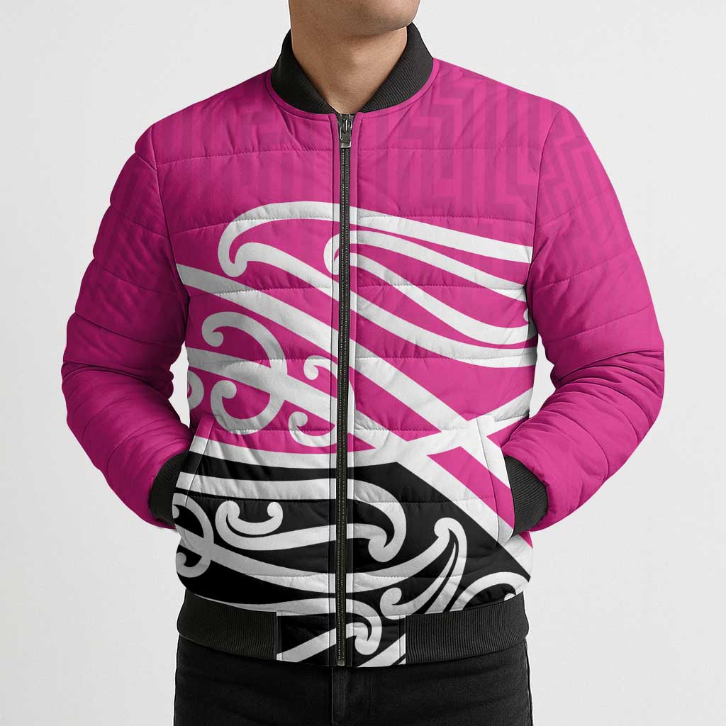 All Pink New Zealand Kowhai Ngutukak Bomber Puffer Jacket LT9 - Polynesian Pride