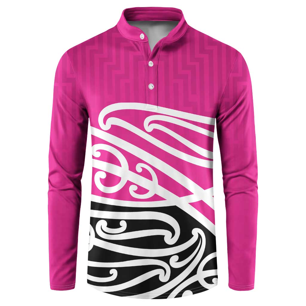 All Pink New Zealand Kowhai Ngutukak Button Sweatshirt - Polynesian Pride