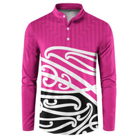 All Pink New Zealand Kowhai Ngutukak Button Sweatshirt LT9 Pink - Polynesian Pride