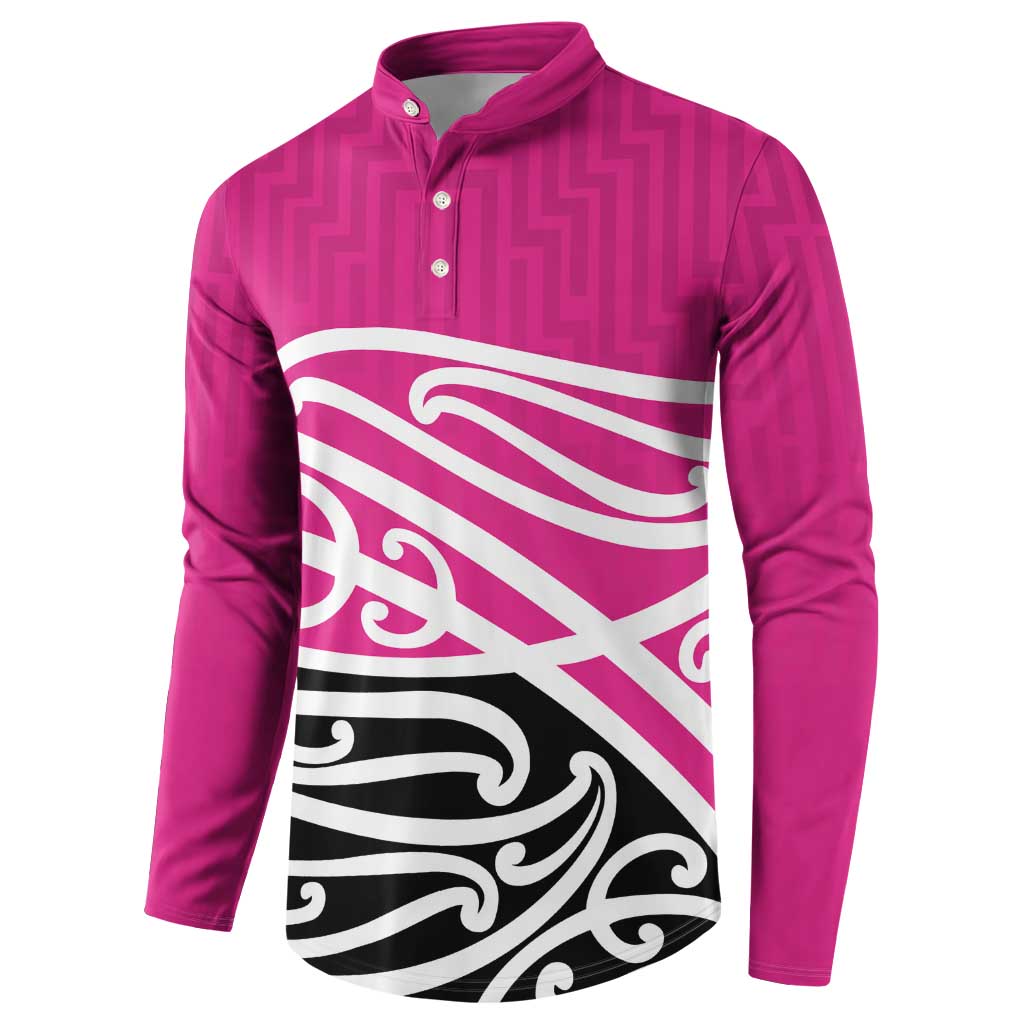 All Pink New Zealand Kowhai Ngutukak Button Sweatshirt LT9 - Polynesian Pride