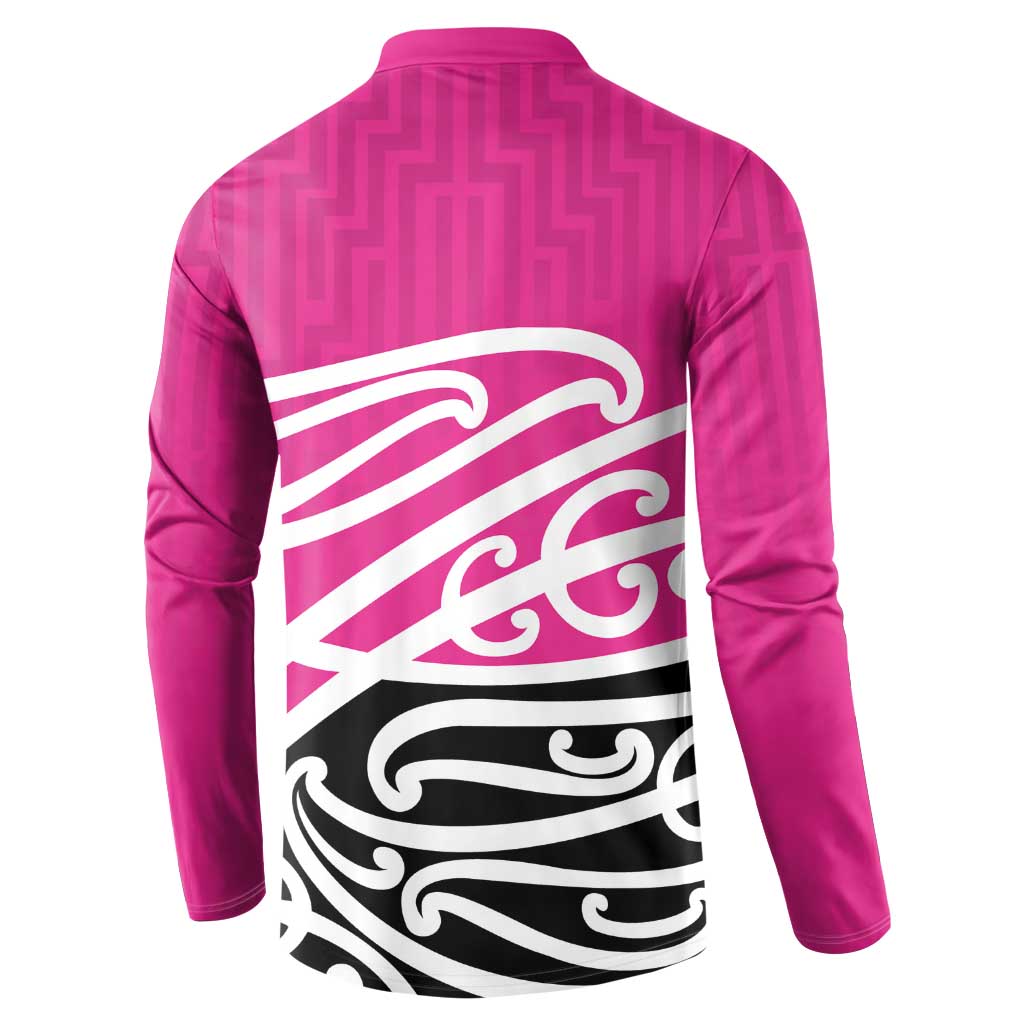 All Pink New Zealand Kowhai Ngutukak Button Sweatshirt LT9 - Polynesian Pride