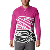 All Pink New Zealand Kowhai Ngutukak Button Sweatshirt LT9 - Polynesian Pride