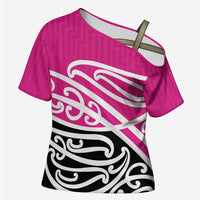 All Pink New Zealand Kowhai Ngutukak Cross Shoulder Shirt LT9 Female Pink - Polynesian Pride