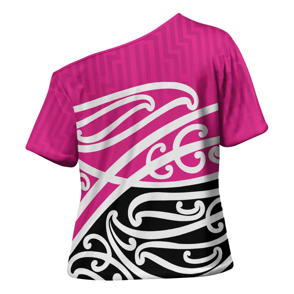 All Pink New Zealand Kowhai Ngutukak Cross Shoulder Shirt LT9 - Polynesian Pride