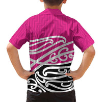 All Pink New Zealand Kowhai Ngutukak Family Matching Long Sleeve Bodycon Dress and Hawaiian Shirt - Polynesian Pride