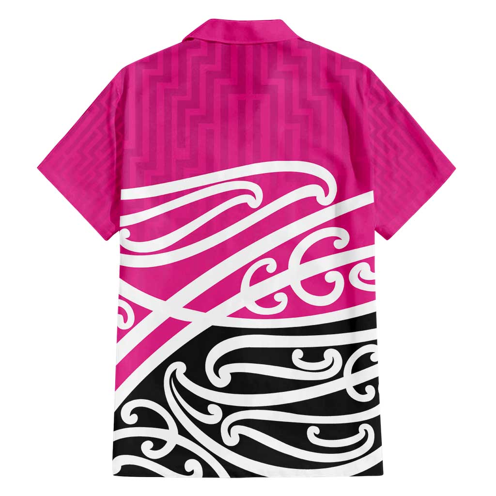 All Pink New Zealand Kowhai Ngutukak Family Matching Off Shoulder Maxi Dress and Hawaiian Shirt - Polynesian Pride