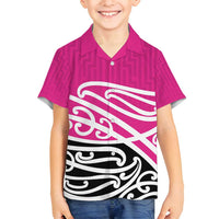 All Pink New Zealand Kowhai Ngutukak Family Matching Puletasi and Hawaiian Shirt - Polynesian Pride