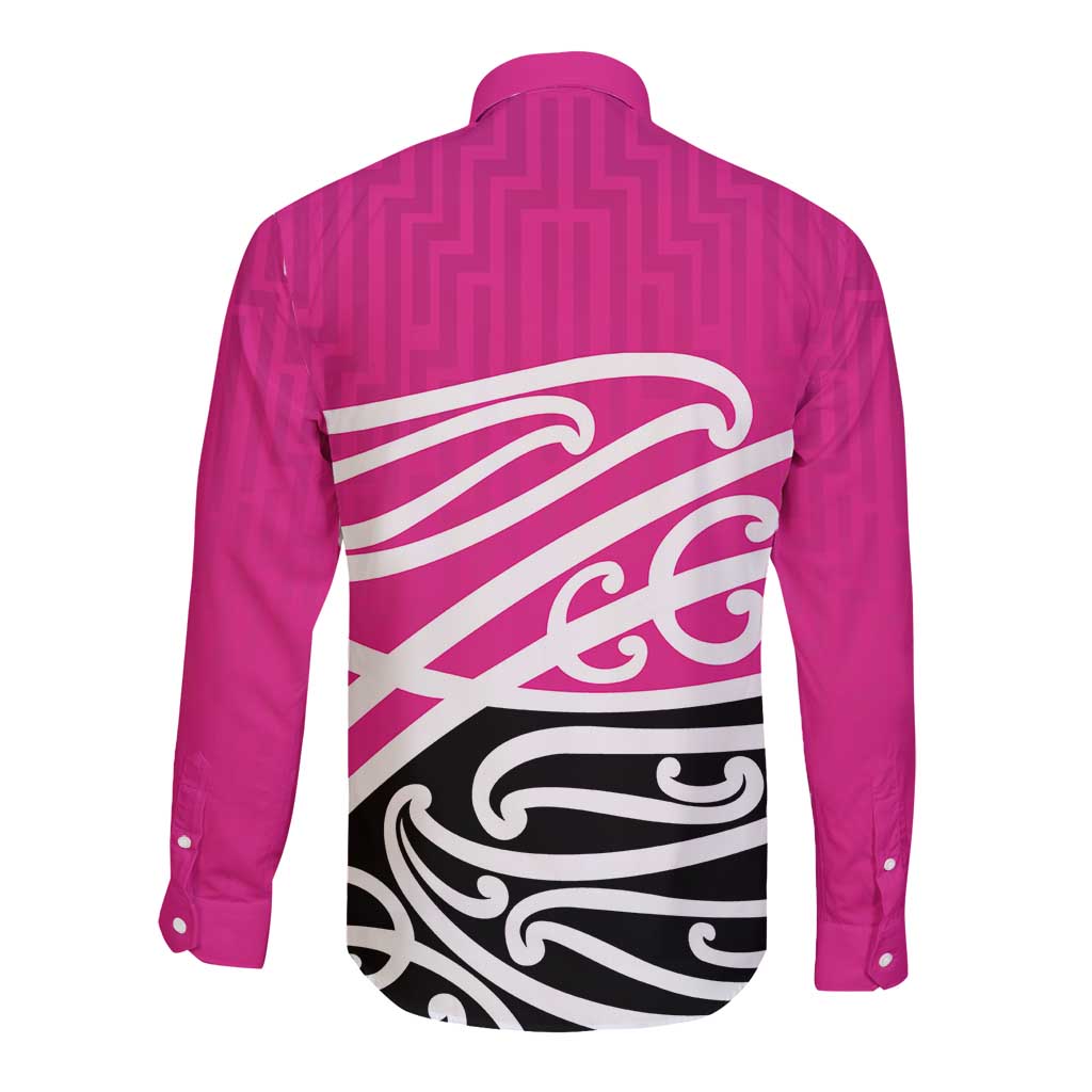 All Pink New Zealand Kowhai Ngutukak Long Sleeve Button Shirt LT9 - Polynesian Pride