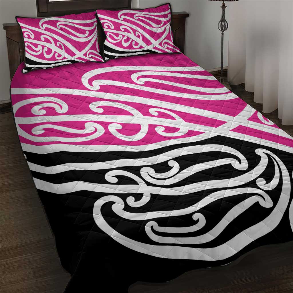 All Pink New Zealand Kowhai Ngutukak Quilt Bed Set - Polynesian Pride