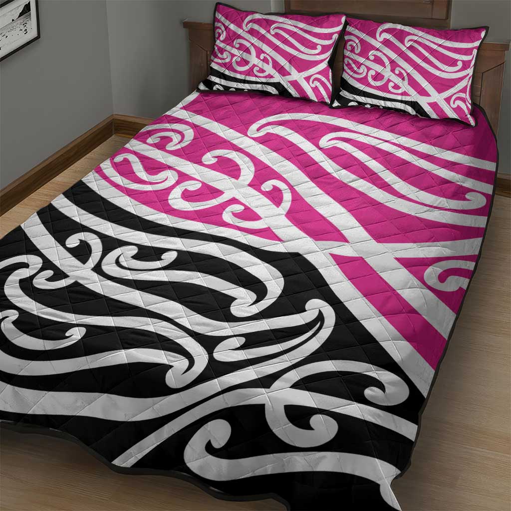 All Pink New Zealand Kowhai Ngutukak Quilt Bed Set - Polynesian Pride